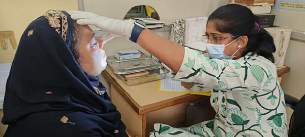 Patients being treated at the Health Centre